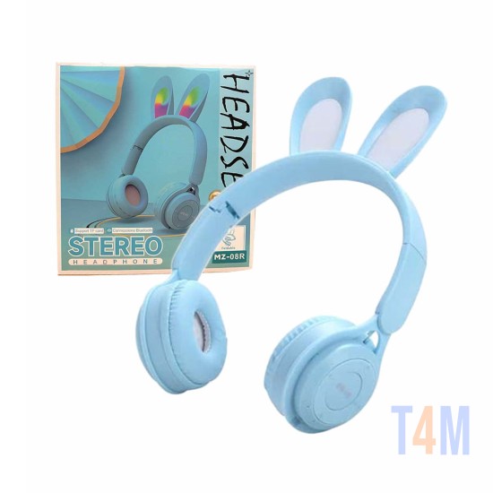 Moxom Wireless Rabbit Headphones MZ-08R with LED light Blue